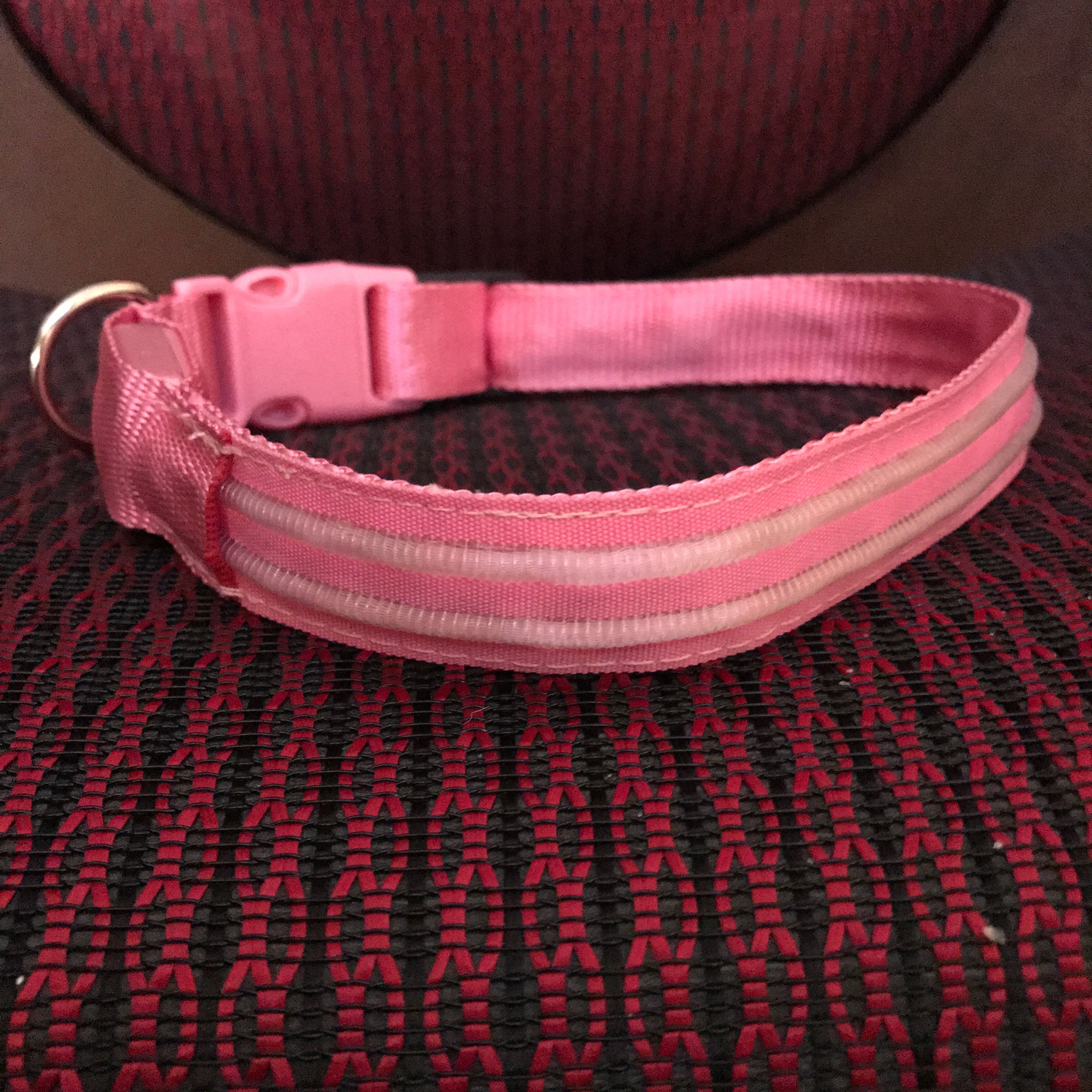 Pink Flamingo LED Collar + LED Leash Set