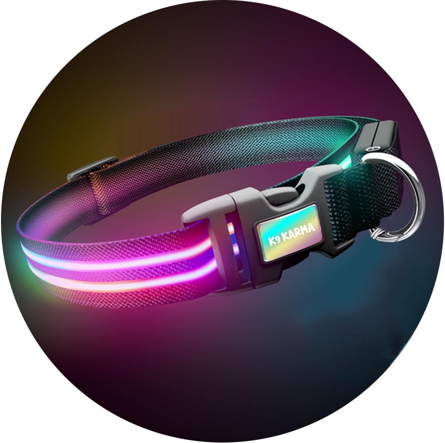 Ultimate Dual Rainbow Light Up LED Dog Collar
